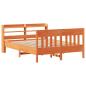 Preview: Massivholzbett ohne Matratze Wachsbraun 150x200 cm Kiefernholz