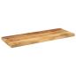 Preview: Tischplatte 80x40x3,8 cm Rechteckig Raues Massivholz Mango