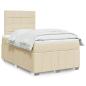 Preview: ARDEBO.de - Boxspringbett mit Matratze Creme 120x190 cm Stoff