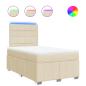 Preview: Boxspringbett mit Matratze Creme 120x190 cm Stoff