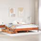 Preview: ARDEBO.de - Massivholzbett ohne Matratze Wachsbraun 200x200 Kiefernholz