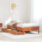 Preview: ARDEBO.de - Massivholzbett ohne Matratze Wachsbraun 90x200 Kiefernholz