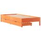 Preview: Massivholzbett ohne Matratze Wachsbraun 90x200 Kiefernholz