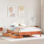Preview: ARDEBO.de - Massivholzbett ohne Matratze Wachsbraun 150x200 cm Kiefernholz