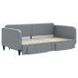 Preview: Tagesbett Ausziehbar mit Schubladen Hellgrau 100x190 cm Stoff