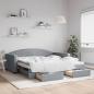 Preview: ARDEBO.de - Tagesbett Ausziehbar mit Schubladen Hellgrau 100x190 cm Stoff