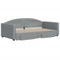 Preview: Tagesbett Ausziehbar mit Schubladen Hellgrau 100x190 cm Stoff