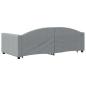 Preview: Tagesbett Ausziehbar mit Schubladen Hellgrau 100x190 cm Stoff