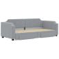 Preview: Tagesbett Ausziehbar mit Schubladen Hellgrau 100x190 cm Stoff