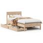 Preview: Massivholzbett ohne Matratze 75x190 cm Kiefernholz