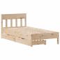 Preview: Massivholzbett ohne Matratze 75x190 cm Kiefernholz