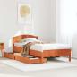 Preview: ARDEBO.de - Massivholzbett ohne Matratze Wachsbraun 100x200 Kiefernholz