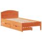 Preview: Massivholzbett ohne Matratze Wachsbraun 100x200 Kiefernholz