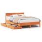 Preview: Massivholzbett ohne Matratze Wachsbraun 150x200 cm Kiefernholz