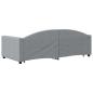 Preview: Tagesbett Ausziehbar Hellgrau 100x190 cm Stoff