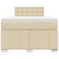 Preview: Boxspringbett mit Matratze Creme 120x190 cm Stoff