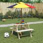 Preview: ARDEBO.de - Picknicktisch für 4 Kinder mit Sonnenschirm Massivholz Tanne