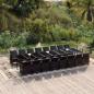 Preview: ARDEBO.de - 17-tlg. Garten-Essgruppe mit Kissen Schwarz Poly Rattan