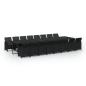 Preview: 17-tlg. Garten-Essgruppe mit Kissen Schwarz Poly Rattan