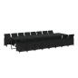 Preview: 17-tlg. Garten-Essgruppe mit Kissen Schwarz Poly Rattan