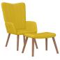 Preview: Relaxsessel mit Hocker Senfgelb Samt