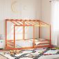 Preview: ARDEBO.de - Kinderbett mit Dach Wachsbraun 90x200 cm Massivholz Kiefer