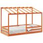 Preview: Kinderbett mit Dach Wachsbraun 90x200 cm Massivholz Kiefer