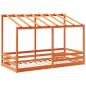 Preview: Kinderbett mit Dach Wachsbraun 90x200 cm Massivholz Kiefer