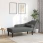 Preview: ARDEBO.de - Chaiselongue mit Kissen Dunkelgrau Stoff