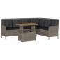 Preview: 2-tlg. Garten-Sofagarnitur mit Auflagen Poly Rattan Grau