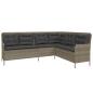 Preview: 2-tlg. Garten-Sofagarnitur mit Auflagen Poly Rattan Grau