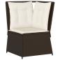 Preview: 5-tlg. Garten-Lounge-Set mit Kissen Braun Poly Rattan