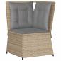 Preview: 5-tlg. Garten-Lounge-Set mit Kissen Beige Poly Rattan