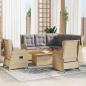 Preview: ARDEBO.de - 6-tlg. Garten-Lounge-Set mit Kissen Beige Poly Rattan