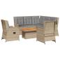 Preview: 6-tlg. Garten-Lounge-Set mit Kissen Beige Poly Rattan
