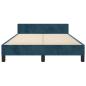 Preview: Bettgestell ohne Matratze Dunkelblau 120x190 cm Samt