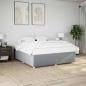 Preview: ARDEBO.de - Bettgestell ohne Matratze Hellgrau 200x200 cm Stoff