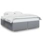 Preview: Bettgestell ohne Matratze Hellgrau 200x200 cm Stoff