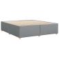 Preview: Bettgestell ohne Matratze Hellgrau 200x200 cm Stoff