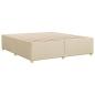 Preview: Bettgestell ohne Matratze Creme 200x200 cm Stoff