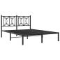 Preview: Bettgestell mit Kopfteil Metall Schwarz 135x190 cm