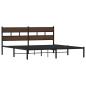 Preview: Bettgestell ohne Matratze mit Kopfteil Braun Eiche 193x203 cm