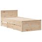 Preview: Massivholzbett ohne Matratze mit Kopfteil 90x200 cm Kiefernholz