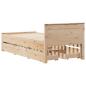 Preview: Massivholzbett ohne Matratze mit Kopfteil 90x200 cm Kiefernholz
