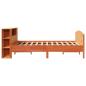 Preview: Massivholzbett mit Regal ohne Matratze Wachsbraun 135x190 cm