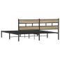 Preview: Metallbett ohne Matratze Sonoma-Eiche 193x203 cm