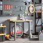 Preview: Werkbank 100x60x83 cm Massivholz Akazie Rechteckig