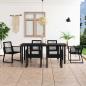 Preview: ARDEBO.de - 7-tlg. Garten-Essgruppe PVC Rattan Schwarz