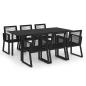 Preview: 7-tlg. Garten-Essgruppe PVC Rattan Schwarz