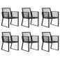 Preview: 7-tlg. Garten-Essgruppe PVC Rattan Schwarz